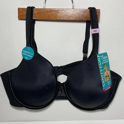 Vanity Fair 75335 Bra 38D Black Body Caress Full Coverage Underwire NWT $48 New - Image 1 of 4