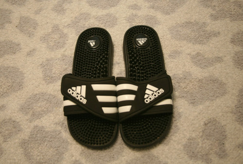 Adidas Sandali Unisex Adissage Slide Taglia 6M 7W Nero Bianco