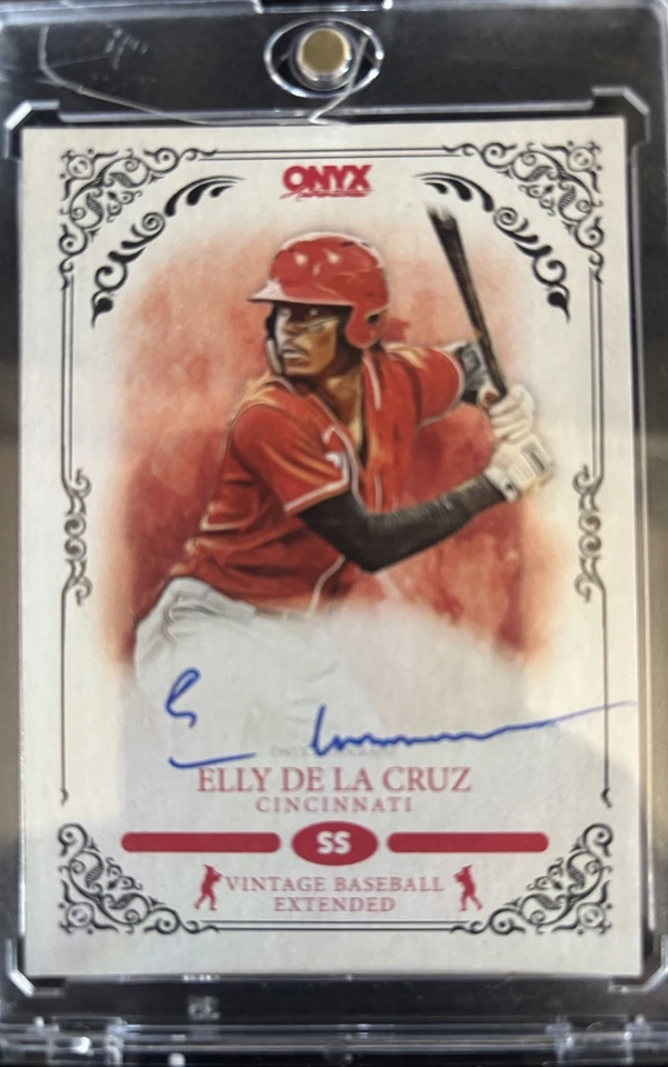 2022 Onyx Vintage Extended - Autographs Elly De La Cruz #VAED Blue Ink /400 (AU, - Image 1 of 2