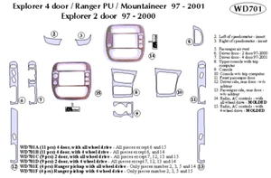 MERCURY MOUNTAINEER 1997 1998 1999 2000 DASH TRIM KIT d - Picture 1 of 1