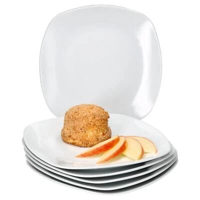 6er Set Lotta Kuchenteller weiß Porzellan 6 Personen Dessert Frühstücks-Teller  - Bild 1 von 4