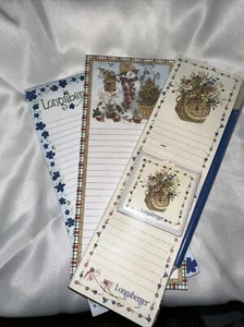 Longaberger NWT Set Of 3 Refrigerator Magnet Memo Pads - Picture 1 of 7