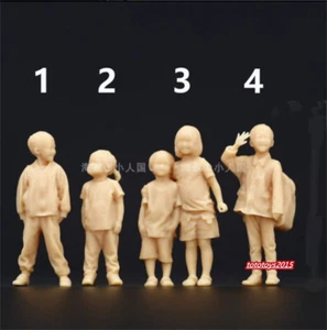 4 Stück 1/87 süße Kinderszene Requisiten Miniaturen Figuren Puppe für Autos Fahrzeuge Spielzeug - Bild 1 von 10