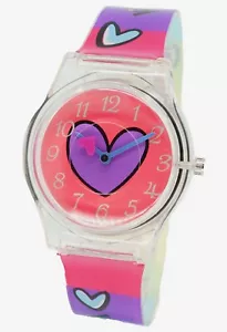Children Kid Girl Teen Sweet Heart PU Silicone Band Wrist Watch Birthday Gift - Picture 1 of 32