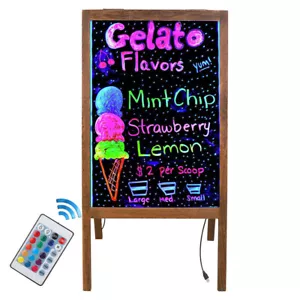 LED CHALKBOARD A-FRAME Double Sided Menu Restaurant Sign Sidewalk Sandwich Board - Picture 1 of 12