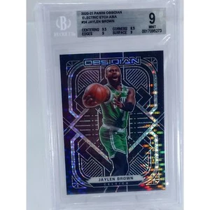 BGS 9 #24 Jaylen Brown Panini Obsidian 2020-21 Electric Etch Asia NBA - Picture 1 of 2