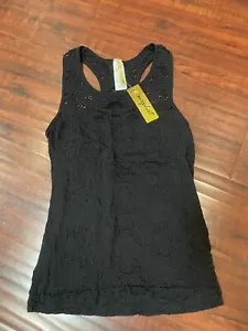 Camiseta sin mangas elástica de encaje negro sin phat nueva con etiquetas - Imagen 1 de 7