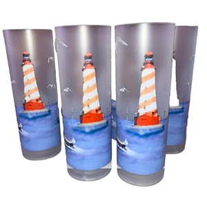 Leuchtturm Ozean Kunststoff mattiert Becher Maritim 6er Set - Bild 1 von 4