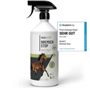 REAVET Bremsen Stop Fliegenspray Pferde 1L mit AloeVera, Insektenspray, Gnitzen - Bild 1 von 4