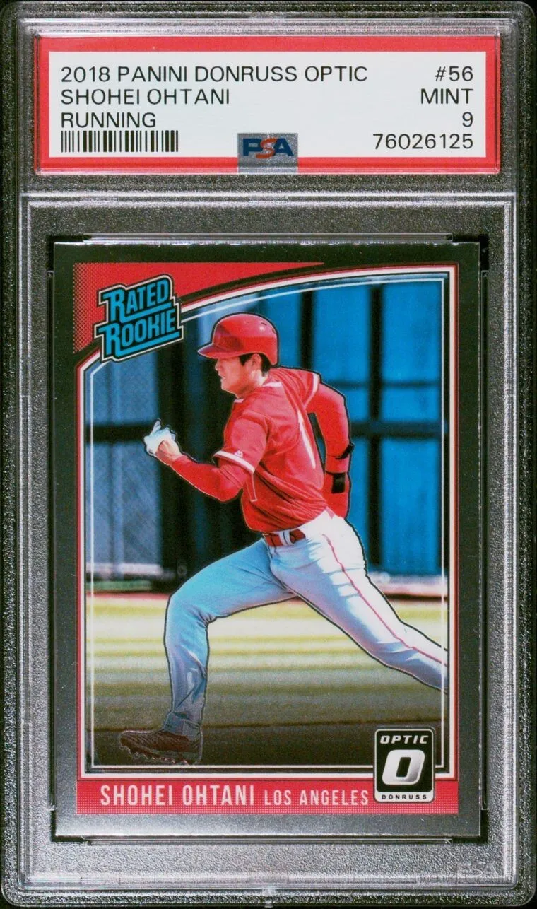 PSA 9 - 2018 SHOHEI OHTANI DONRUSS OPTIC RUNNING #56 MINT (ANGELS)