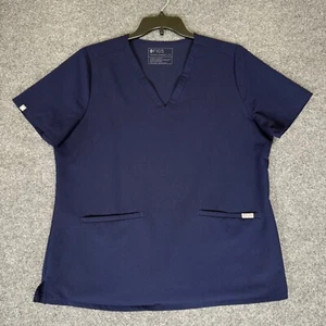 Blusa Médica FIGS Casma Cuello en V Manga Corta Enfermería Azul Marino Para Mujer XL - Imagen 1 de 6
