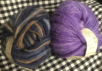 NEW DEBBIE BLISS SOHO 100% WOOL THICK THIN PURPLE OR BLUEand TAN CHOOSE COLOR - Image 1 of 4