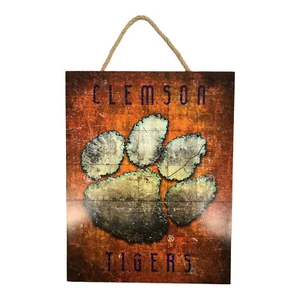 NCAA University Map Hanging Wooden Sign 10" x 9" - Picture 1 of 4