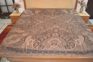 Gray Bedcover Jamavar Paisley Bedding Cashmere Jamawar ~Exotic Design Bedspread - Picture 1 of 5