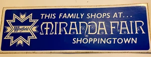 Vintage MIRANDA FAIR sticker 1970s vinyl on backing sheet unused Westfield V1904 - Picture 1 of 4