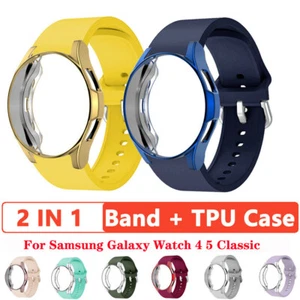 Band Strap+Case TPU For Samsung Galaxy Watch 4 5 40 44mm Classic 42 46mm - Picture 1 of 28