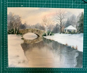 Watercolor Bridge Painting By Listed Susan Jordan CAL/CT Artist - Picture 1 of 2