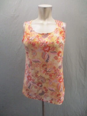 Camiseta sin mangas ajustada de verano transpirable amarilla cachemira talla M One World nueva sin etiquetas 501 Foto 1 de 4