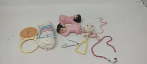 All Vintage Baby Accessories: Yarn Skein, Cake Toppers, Rattles, Hospital Beads - Picture 1 of 4