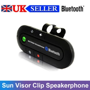 Wireless Bluetooth Speaker Hands-Free Car Kit Speakerphone Visor Clip Receiver - Picture 1 of 15