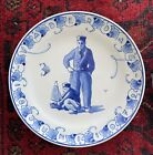 Royal Delft Porceleyne Fles Plate 7?. Father & Son In Traditional Dutch Clothes
