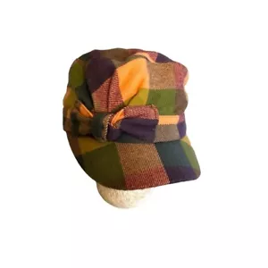 Vintage D & Y Wool Blend Plaid Newsboy Cap Hat - Picture 1 of 4