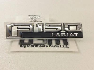 Ford F-150 Lariat 2015 2016 lado del pasajero derecho guardabarros emblema placa de identificación insignia OEM Foto 1 de 2