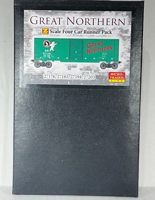MICRO-TRAINS Z SCALE RUNNER PK OF 4 40' BOX CARS GREAT NORTHERN 99400068 - Image 1 of 3