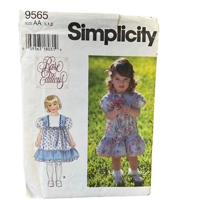 Simplicity Sewing Pattern 9565 Dress Toddler Size 1/2-2 - Image 1 of 2