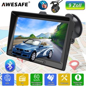 9"Awesafe GPS Navigation Device Portable Navi Navigation Rear View Camera Bluetooth