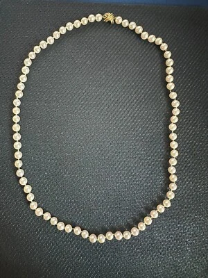 - Tiffany Oro Amarillo 18K Vintage - Seda 19" Perla Cierre Oro Sin Cuello Foto 1 de 4