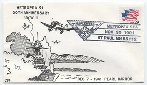 Metropex St. Paul MN 1991 pictórico cancelar Pearl Harbor caché [S.926] - Imagen 1 de 3