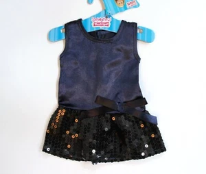 Springfield Marine Satin Pailletten ärmellos Partykleid für 18" Puppen Neu mit Etikett - Bild 1 von 4