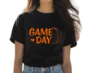 Girl’s Black, Basketball T-Shirt “GAME DAY” – Gildan Youth & Adult Unisex sizes - Picture 1 of 6