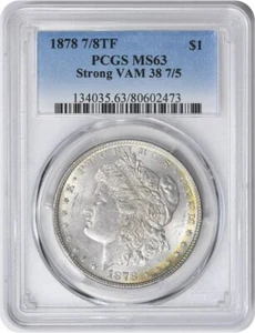 1878 7/8TF VAM 38 7/5 Morgan Silver Dollar Strong MS63 PCGS - Picture 1 of 4