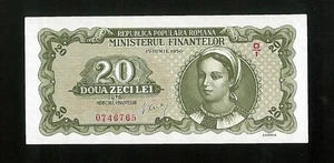 ROMANIA MINISTRY OF FINANCE 20 LEI 1950 P84a   UNC - Picture 1 of 5
