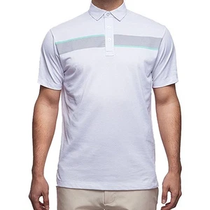 Devereux Men Jonah Golf Polo White/Steel/Aqua - SS16 NEW - Picture 1 of 4
