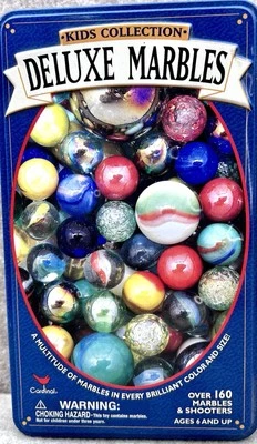 NUEVO Canicas de lujo 100+ canicas y tiradores colección niños lata coleccionable Foto 1 de 4