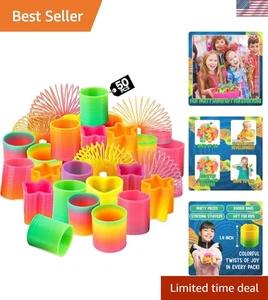 50 verschiedene Mini Kunststoff Regenbogenfedern - perfekte Party Gefälligkeiten & Preise öffnet... - Bild 1 von 8