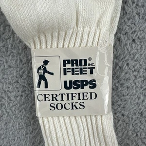 Vtg Deadstock USPS Pro Feet Inc. Certified Socks 80s White Mail Carrier Socks - Picture 1 of 12