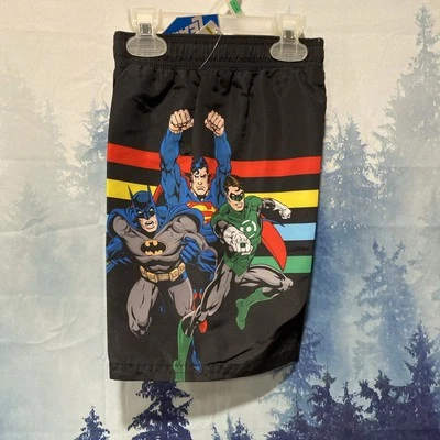NWT Justice League Superman Batman swim trunk 5 / 6 Green Lantern Boys Netted - Image 1 of 4
