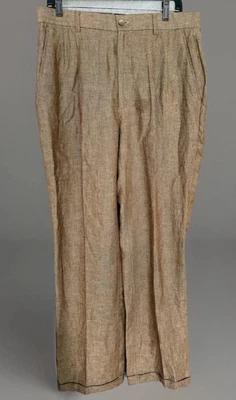 Мужские коричневые брюки Claiborne 34x34 с манжетами Meru1120 E-essentials хлопок - Изображение 1 из 4