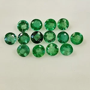 Smeraldo naturale tondo 7,79 ct misura 5,2-5,3 mm bello colore verde medio lucentezza gemme - Foto 1 di 4