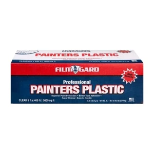 Plástico para pintor Film-Gard 9 pies de ancho x 400 pies cuadrados 3600 pies cuadrados transparente alta calidad EE. UU. - Imagen 1 de 6