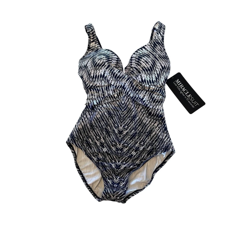 Miraclesuit Women's Silver Shores Criss Cross Escape Swimsuit Size 14 $200 - Image 1 of 4