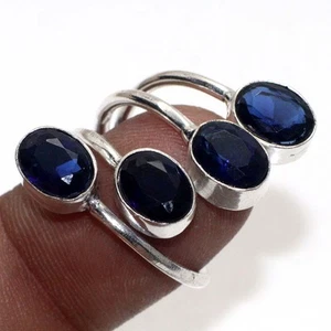 Iolite Topaz 925 Silver Plated Gemstone Ring FreeSize" Gifts For Women AU l306 - Picture 1 of 3