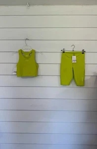 NWD ZARA Girl Green Top Leggings Gym Shorts Set Size 11-12 Y833B READ* - Picture 1 of 18