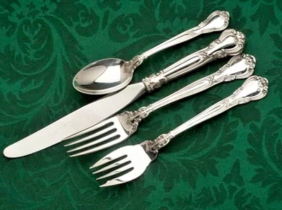 Chantilly by Gorham Plata de Ley 4 Piezas Set de Cena, Cuchillo de Hoja Moderno Foto 1 de 2