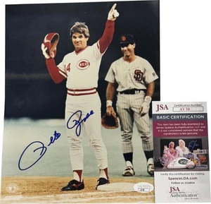Pete Rose Signed Autographed 8X10 Photo Reds Hit 4192 Garvey JSA - Picture 1 of 2