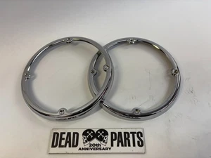 Harley chrome steel 6.5" speaker trim rings frame - Picture 1 of 3